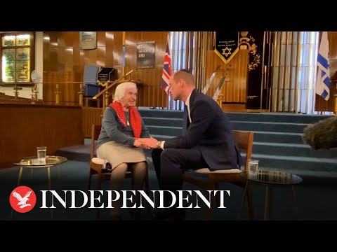 Video: Prince William’s touching response to Holocaust survivor after she asks about wife Kate
