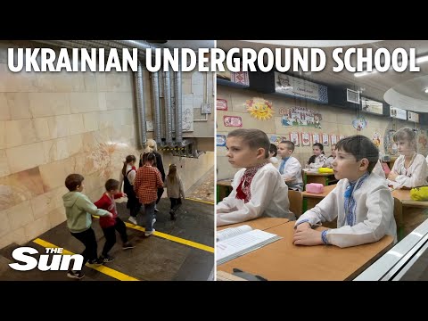 Video: Brave Ukrainian children take school classes in underground ...