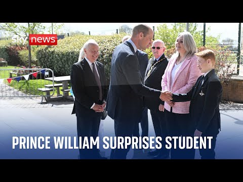 Video: Prince William surprises boy who wrote letter to him about mental health